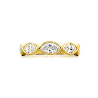 18K Yellow Gold Marquise Cut Diamond Band