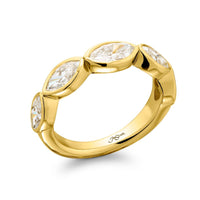 18K Yellow Gold Marquise Cut Diamond Band