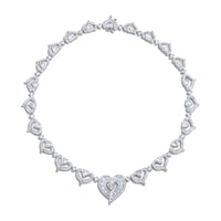 Platinum Heart-Shaped Diamond Necklace