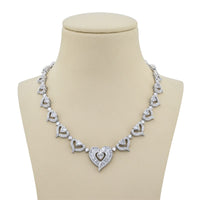 Platinum Heart-Shaped Diamond Necklace