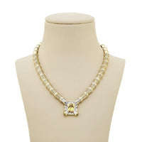 18K Yellow Gold Yellow Sapphire and Diamond Necklace