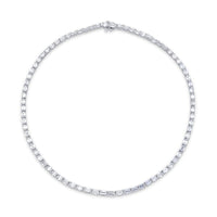 Platinum Emerald-Cut Diamond Necklace