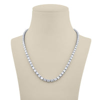 Platinum Emerald-Cut Diamond Necklace