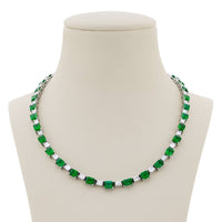 Platinum Emerald-Cut Colombian Emerald Certified Necklace