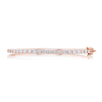 18KP Gold Oval Diamond Bangel Bracelet