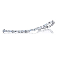 Platinum Emerald-cut and Oval Certified Diamond Bracelet