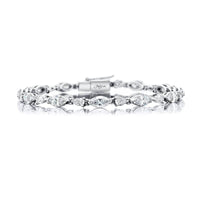 Platinum Marquise and Pear-Shaped Diamond Bracelet