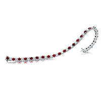 Platinum Round Ruby and Diamond Bracelet