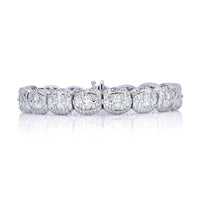 Platinum Marquise and Tapered Baguette Diamond Channel Set Bracelet