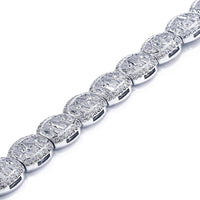 Platinum Marquise and Tapered Baguette Diamond Channel Set Bracelet