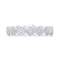 Platinum Pear-Shaped Diamond Floral Bracelet