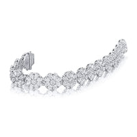 Platinum Pear-Shaped Diamond Floral Bracelet
