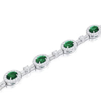Platinum Oval Paraiba Micro Pave Bracelet