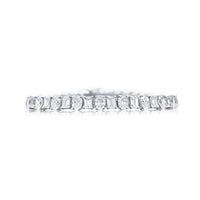 Platinum Emerald-Cut and Oval Diamond Bracelet