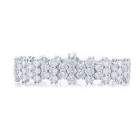 Platinum Oval Diamond Three-Row Bracelet