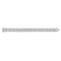 Platinum Oval Diamond Three-Row Bracelet