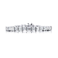 Platinum Square Emerald-Cut and Radiant-Cut Diamond Bracelet