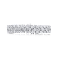 Platinum Oval Diamond Three-Row Bracelet