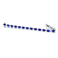 Platinum Oval Sapphire and Diamond Bracelet