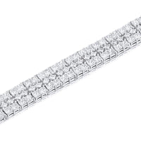 Platinum Radiant-Cut Three-Row Diamond Bracelet