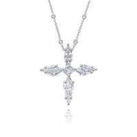 Platinum Kite Diamond Cross Pendant