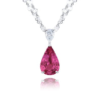 Platinum Pear-Shaped Pink Sapphire Certified Pendant
