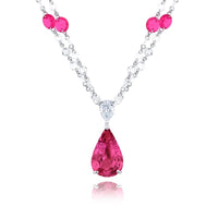 Platinum Pear-Shaped Pink Sapphire Certified Pendant