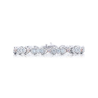 Platinum and 18KP Gold Round Pink and White Diamond Bezel Bracelet