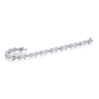 Platinum and 18KP Gold Round Pink and White Diamond Bezel Bracelet