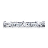 Platinum and 18K White Gold Princess-Cut Diamond Bezel Bracelet
