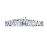 Platinum Emerald-Cut Diamond Certified Bracelet