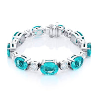 Platinum Oval Paraiba Certified Bracelet