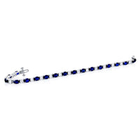 Platinum Oval Sapphire and Diamond Bracelet