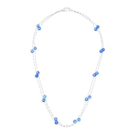 Platinum Round Sapphire and Rose-Cut Diamond Necklace