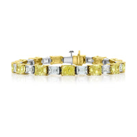 18K Yellow Gold and Platinum Radiant-Cut Fancy Yellow Diamond Bracelet