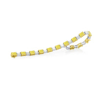 18K Yellow Gold and Platinum Radiant-Cut Fancy Yellow Diamond Bracelet