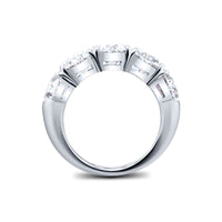 Platinum 5 Stone Oval Cut Diamond Shared Prong Band
