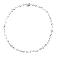 Platinum Emerald-Cut and Marquise Diamond Bezel Set Necklace