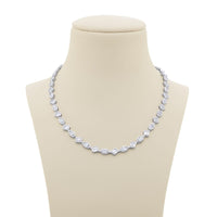Platinum Emerald-Cut and Marquise Diamond Bezel Set Necklace