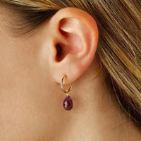 14K Yellow Gold Amethyst Drop Earrings
