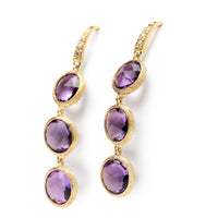 Marco Bicego Jaipur 18K Yellow Gold Amethyst Drop Earrings