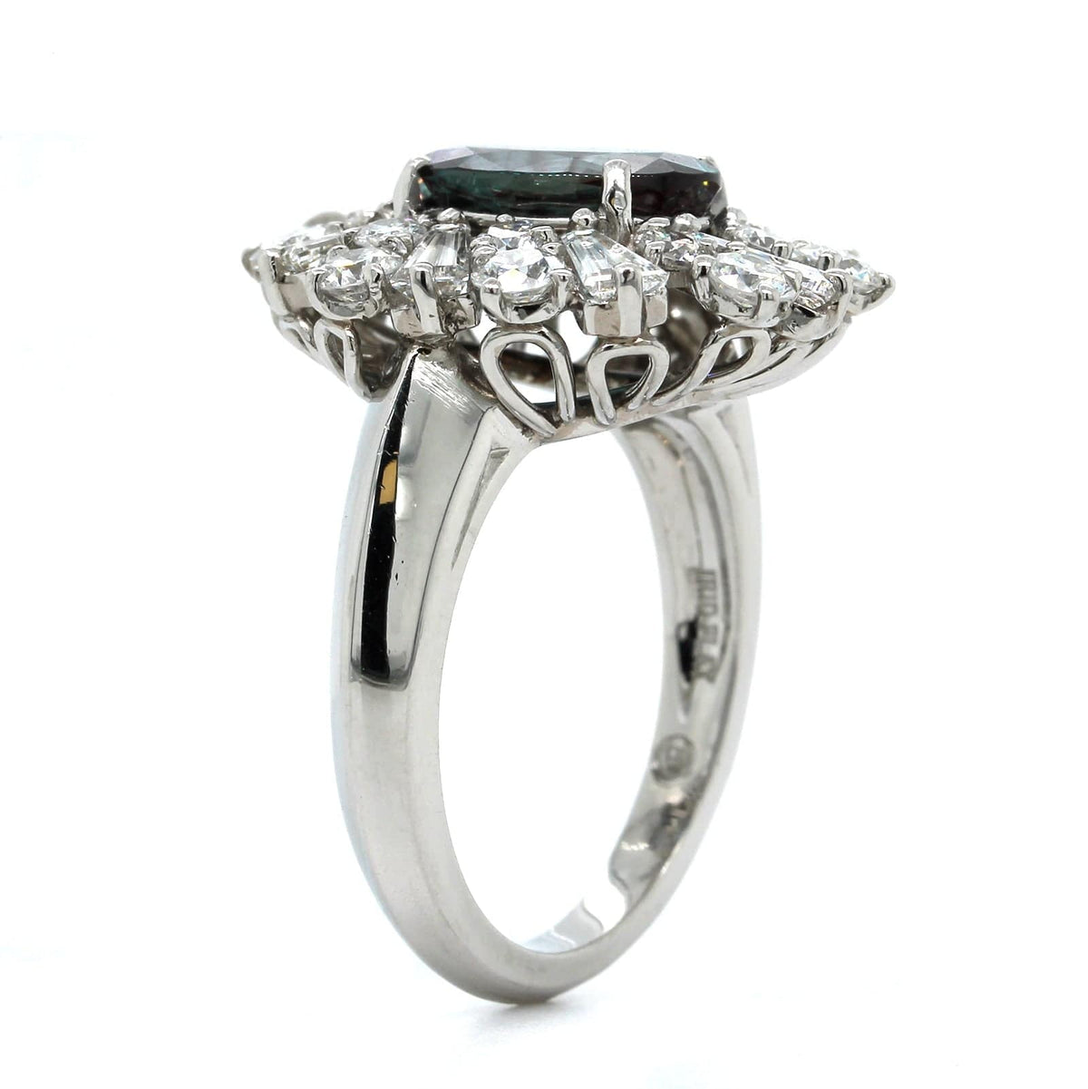 Platinum Oval Alexandrite Diamond Ring