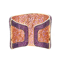 Etho Maria 18K Rose Gold Pave Set Amethyst Cuff Bracelet