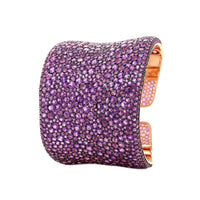 Etho Maria 18K Rose Gold Pave Set Amethyst Cuff Bracelet