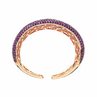 Etho Maria 18K Rose Gold Pave Set Amethyst Cuff Bracelet