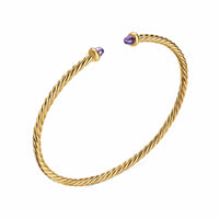 Micro Cablespira® Flex Bracelet 18K Yellow Gold with Amethyst, 2.6mm
