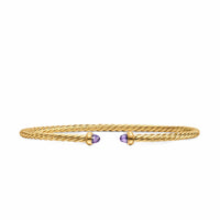 Micro Cablespira® Flex Bracelet 18K Yellow Gold with Amethyst, 2.6mm
