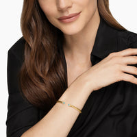 Cablespira® Flex Bracelet 18K Yellow Gold with Aquamarine and Diamonds, 4mm