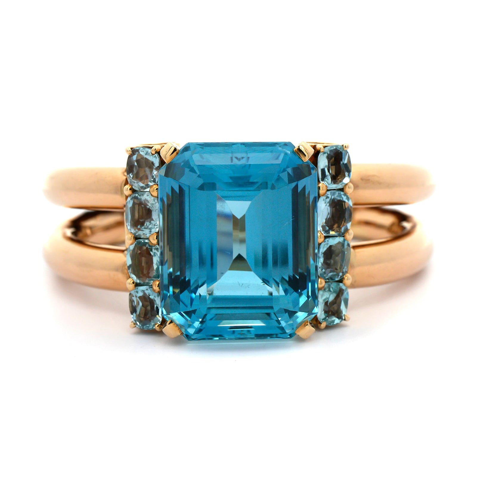 Eclat Jewels 14K Yellow Gold Seaman Schepps Signed Aquamarine Bracelet