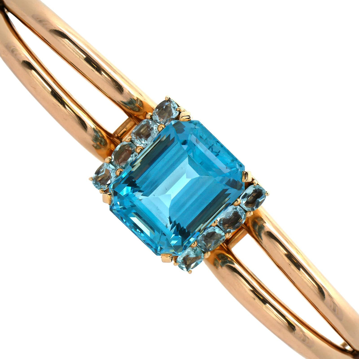 Eclat Jewels 14K Yellow Gold Seaman Schepps Signed Aquamarine Bracelet